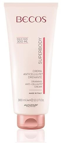 Becos Superbody Crema Anticellulite Drenante MAXI SIZE 300ml - Drena i Liquidi in Eccesso e Rimodella la Silhouette in Maniera Istantanea
