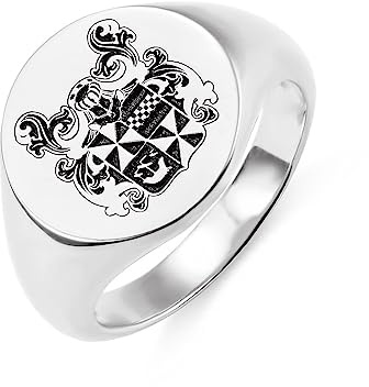 Personalisierter Siegelring mit Familienwappen, 14 Karat vergoldet, Sterling Silber mit Stempel/Logo/Schulabzeichen, Familienwappen-Ring, fürsorgliches Vatertagsgeschenk für