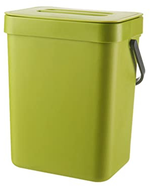 Cubo de Basura Pequeño para Cocina, Cubo de Basura Colgante con Tapa para Puerta de Armario de Cocina, Debajo del Fregadero, Cubo de Basura de Cocina de 3 L, Contenedor de (A)
