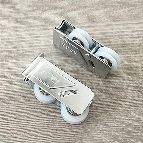 2PCS Double Wheel Aluminum Alloy Door and Window Roller Sliding Window Nylon Narrow Gauge Double Pulley Lock Block