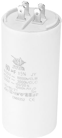 PATIKIL CBB60 60uf kondensorfunktion, AC 450 V 4 stift 50/60 Hz dubbel insats nedre luftkonditionering, vattenpump, motorfläkt stjärna 105 x 50 mm