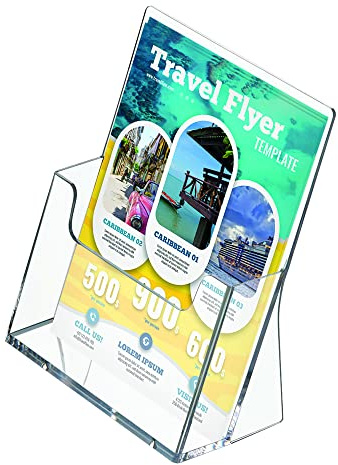 DISPLAY SALES Tisch-Prospekthalter für DIN A5 Flyer | Prospektständer A5 im Hochformat | Aufsteller Flyer aus glasklarem Acryl | 2 Broschürenständer für jeden Anlass