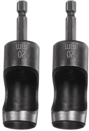 sourcing map 2 Stück 20 mm Lochstanzer für Leder, Locheisen mit 1/4 Zoll Sechskantschaft für Bohrer, Lochstanze Einzelstanze für Gürtel Uhrenarmbänd Papier Dicke Stoffe Lederarbeiten