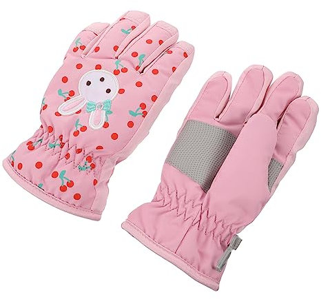 PACKOVE Junge Mädchen Winter Skihandschuhe Fäustlinge Winddicht Wärmend Mit Baumwollfutter Und Verstellbaren Manschetten Für Mädchen Outdoor Schnee Spiel Sport