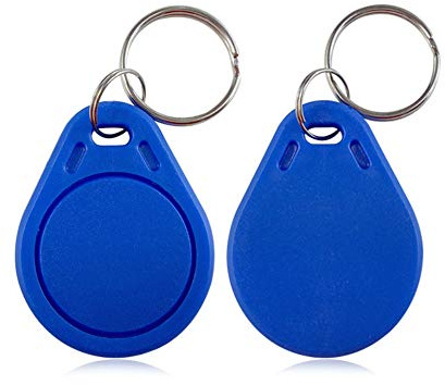 AOAMZ 100 x RFID-Chips 13,56 MHz 1K Schlüsselanhänger Token NFC Tag Näherungstransponder Smart IC Karte Zutrittskontrolle – Blau