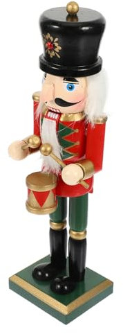 MAGICLULU Robusta Statua Di Schiaccianoci in Legno Decorazione Natalizia Pupazzo Da Tavolo Ornamento in Legno Per Lalbero Di Natale