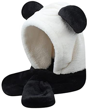 YIZITU Wintermütze Panda Mützen Wintermützen Kopfschmuck Party Panda Caps Handgemachte Accessoires Influencer Gleiche Mütze