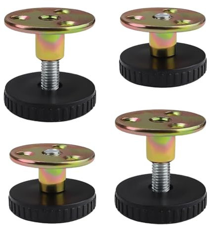 PVFZXS 4 Stück Möbelfüße Verstellbar, 33-40mm, Mit Dämpfungspads und 3m-Klebstoffe für Schrank, Bettfuß, Sofas, Tische
