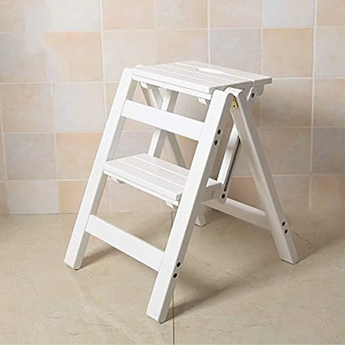 Marchepied pliable à 2 marches portable pour escalade en intérieur couleur noyer clair pour la maison, la cuisine, la salle de bain, le bureau