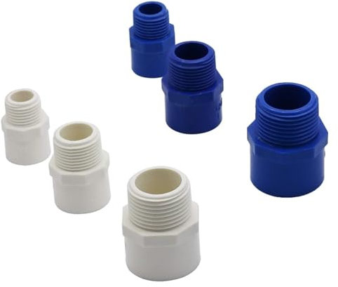 CvbGNJm PVC Connector,Hose Connector Adapter 1/2 3/4 1 External Thread to Inner Diameter 20/25/32Mm Male Bsp Thread Adapter Water Pipe Fittings PVC Hose Repair Connector/19Mm/1/2''(Blue,3/4'')