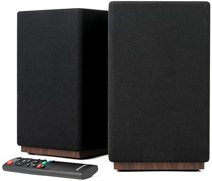 Roxel RBS-440 Altavoces para estantería: estéreo HiFi de 60 W, HDMI ARC, USB, óptico, Bluetooth 5.3, negro/nogal