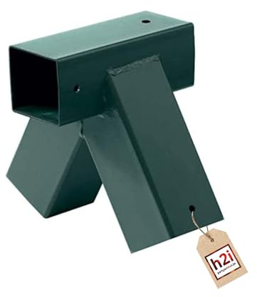 h2i Schaukelverbinder | 90 x 90 mm | Grün | Stabiler Metallverbinder für Vierkant Schaukelpfosten | wetterfester Kantholzverbinder für Schaukelkonstruktionen