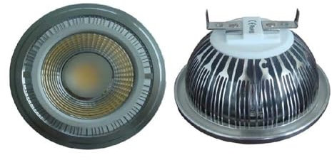 YSJX luci ad Ampio voltaggio, Confezione da 4 faretti LED COB AR111 G53/GU10 7W ES111 AC85-265V Lampada in Alluminio, Lampadine per la casa(Warm White,G53 7W)