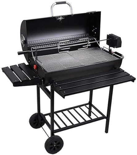 Barbecue à Charbon de Bois, fumoir, Portable et Multifonctionnel, idéal pour la Maison, Le Camping, Les Pique-niques, Noir