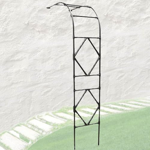 Arco da Giardino Mezzo per Rampicanti, Arco per Rose da Parete Traliccio Metallo, 0.6-3.0m*2.4m Padiglioni Mezza Parete Laterale(Nero,W:0.6m x H:2.4m)