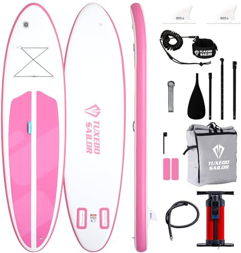 Tuxedo Sailor Paddelboard, aufblasbares Paddelboard für Erwachsene, 3 x 78 x 15 cm, rosa SUP