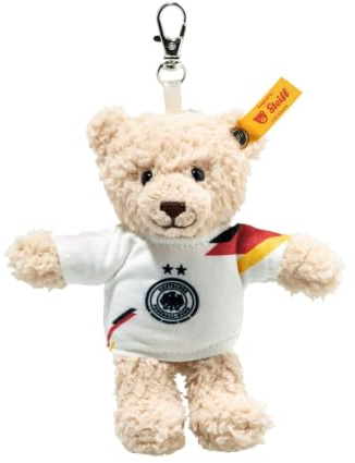 Steiff Kuscheltier Mila Teddybär DFB-Anhänger, Süßes Fußball Stofftier im Deutschland-Trikot, Kinder, Jungen & Mädchen, Friends, 12 cm, Beige, 988820