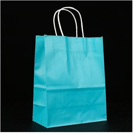 Bunte Papiertüten, Geschenktüten, Schmuck-Einkaufstaschen, Weihnachten, Valentinstag, Hochzeitsgeschenke (blau, 25 Stück, 32 x 11 x 27 cm)