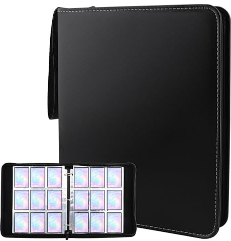 Vexillic Album Carte per Pokémon, Raccoglitore con 900 Tasche Trasparenti, Porta Carte Collezionabili Impermeabile con Cerniera, YuGiOh, Regalo Perfetto per Bambini e Collezionisti