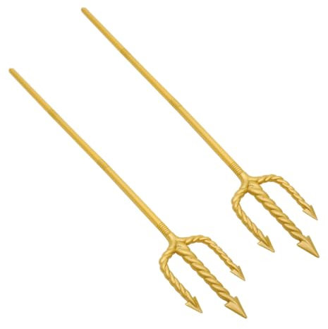 Luxshiny 2 Pezzi Spirale Trident puntello del costume del tridente puntello tridente plastica D'oro