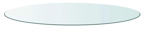 Vassoio ovale 120 x 60 cm in vetro temperato trasparente spessore 1 cm – piano tavolo resistente per console uffici e mobili