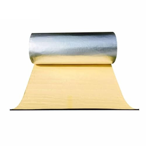 Tapis Isolant phonique, Panneau Isolant en Caoutchouc et Feuille d'aluminium, épaisseur 5 à 50 mm, Tapis Auto-adhésif pour Isolation de Voiture, pour Murs, sols et toits (53,82 pi², épaisseu