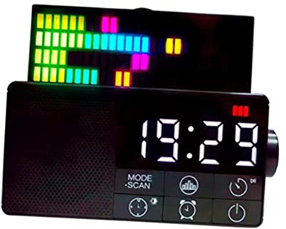 DIYEAH Faltbarer Lautsprecher mit Digitaluhr Retro Design Wecker für Schlafzimmer mit USB Aux Drahtloser Lautsprecher mit Einzigartiger Soundkontrolle