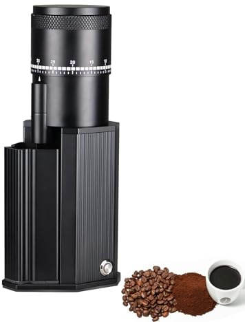 Electric Burr Coffee Grinder, Professional Espresso and Spice Grinder, Quiet and Compact Stainless Steel Design, 25G Single Dose, 60 Adjustable Settings