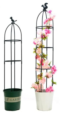 GLMGBP pz Traliccio da Giardino Obelisco 95 cm 120 cm 145 cm Traliccio da Giardino per Piante rampicanti Supporto per Traliccio per Piante Torre per Piante per Interni ed Esterni Materiale in Fibra
