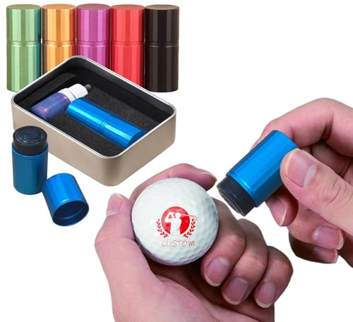 Uniqora Golfball Stempel personalisiert Rugby/Fußball-Marker mit Tintenfass – Einfache Markierungen, Geschenk für Golfliebhaber Papa Ehemann Freund