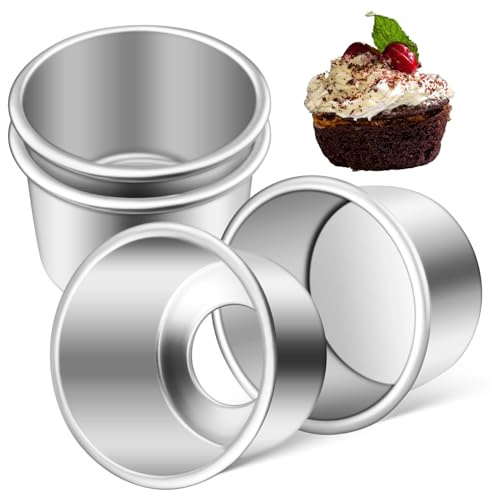 Toyvian 4 Pezzi Teglie Tonde per Torte in di Alluminio con Rimovibile Stampi per Cheesecake Mousse e Dolci Stampo Antiaderente Facile da Pulire