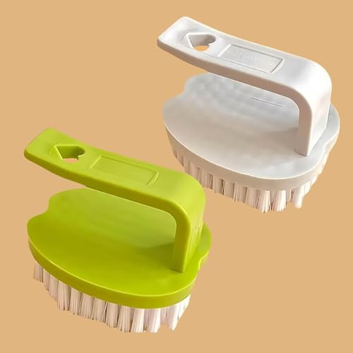 Zheigaoxea 2 Pack Fruit and Vegetable Brushes,Vegetable Scrubber for Food,Veggie Wash Brush with Stiff Bristles Vegetable Cleaner Brush for Fruits,Potatoes,Carrots & More（Green&White）