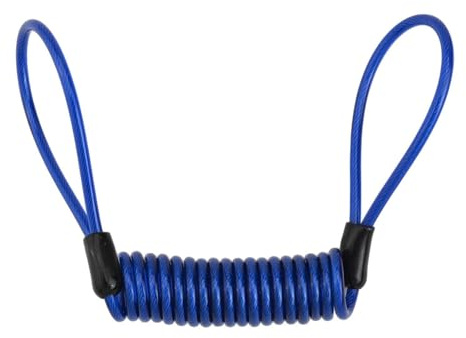 Violiica Federseil-Kabelschloss für Fahrrad, Motorrad, Helm, 120 cm, PVC-beschichteter Stahldraht mit Diebstahlschutz-Scheibenbremse, 3,5 mm Durchmesser (Farbe variiert)