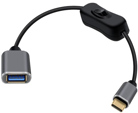 YINGAYOU Cavo OTG Type C USB 3.0 10Gbps Cavo USB C USB Femmina con Interruttore 6W 24V 3A per Computer Portatili, Tablet, Smartphone (0.3 m/1 ft)