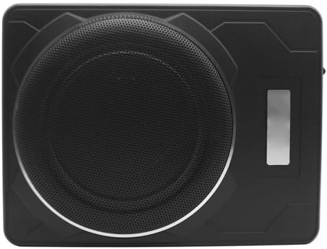 Luocute Subwoofer per Auto da 10 Pollici 1200 W, Altoparlante Basso Alimentato Sottile Sotto il Sedile con Amplificatore Integrato e Luce LED Blu, per Auto Camion SUV Barche