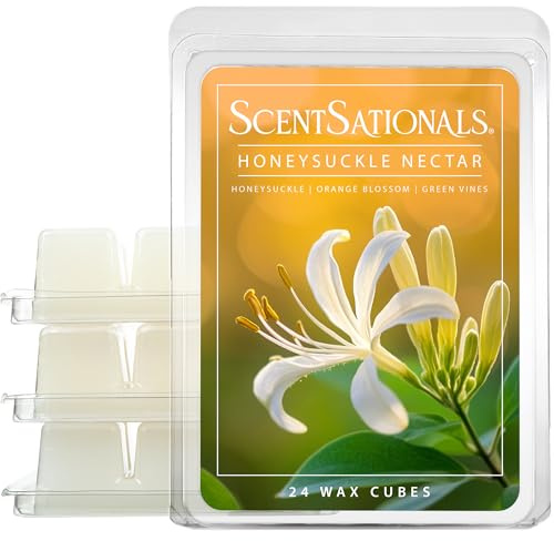 ScentSationals Honeysuckle Nectar Scented Wax Melts - Honeysuckle, Green Vines, & Orange Blossom, 10oz (24 Cubes)