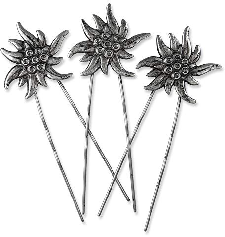 Rivelle Damen Trachten Haarnadeln Edelweiß groß Haarschmuck Vintage Dirndl Hochzeit