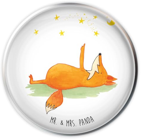 Mr. & Mrs. Panda Waschbeckenstopfen Fuchs Sterne - Geschenk, Waschbecken Stopfen, Mond, Romantik, Sternengucker, Ablaufgarnitur, Stöpsel, Spruch Positiv, Ablaufstopfen, waschbeckenstöpsel