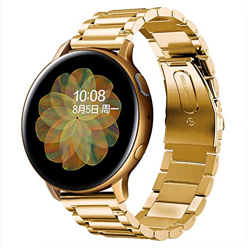 SUNDAREE Kompatibel mit Armband Samsung Galaxy Active 2 40MM 44MM/Huawei Watch GT 4 42MM/ Garmin Venu Sq/Withings scanwatch 2 42MM,20MM Gold Herren Metallarmband Edelstahl Metall Ersatz Uhrenarmband