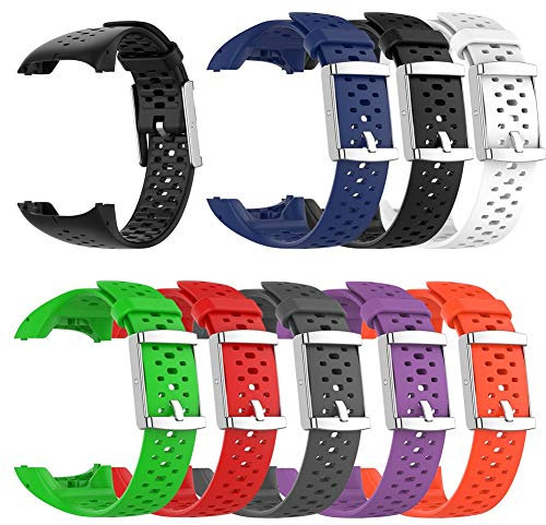 Stecto Bracelet de montre en silicone compatible avec Polar M400/M430 avec outil, bracelet de montre en silicone souple, bracelet de rechange pour traqueur de fitness, plusieurs couleurs