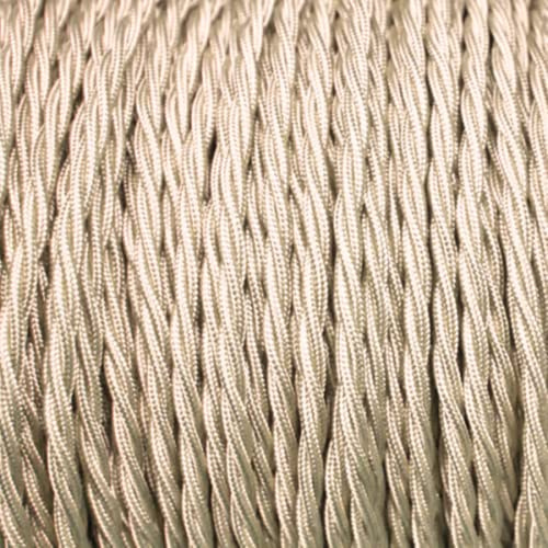 Twisted Fabric Cable 5 Meter 2 Core Electrical Wire Textile Lamp Flex Cord Wire Italian Braided 0.75mm Electrical Cable Flexible Wire for Lighting Other Appliances