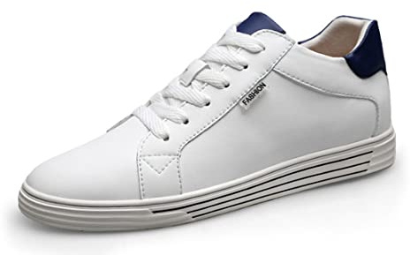 VIBLiSS Altezza Invisibile Uomo Crescente Ascensore Scarpe Business Leggero Lavoro Calzature, 2,36 Pollici più Alto,Bianca,43 EU