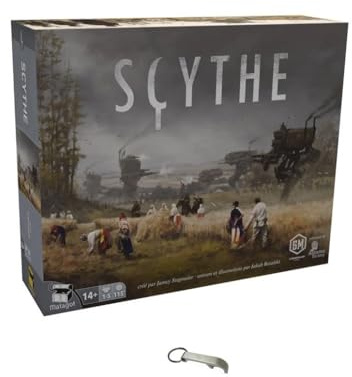 Set Scythe auf Französisch Grundspiel + 1 Modular Board + 1 Flaschenöffner Blumie (Spiel Basis + Platte)