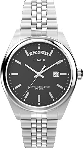 Timex Orologio da Uomo Trend, 41 mm, cinturino in Acciaio INOX Con quadrante Grigio e cassa in Acciaio INOX TW2V67900