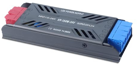 SUCIKORIO Transformador 220V a 24V 150W 6,25A Fuente Alimentacion Constante Ultrafino LED Driver Controlador AC 220V a DC 24V Fuente de Alimentación LED de Bajo Voltaje para Tira LEDs Luminarias
