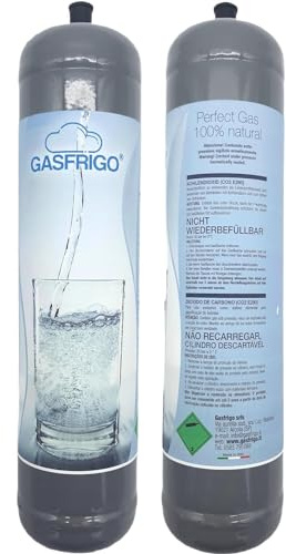 GASFRIGO®,Nr 2 Bombole co2 per gasatore, 600 gr attacco M11x1, purezza minima > 99% made italy,gas acqua frizzante, co2 acqua frizzante, cilindro co2 per gasatore, bombole gasatore acqua frizzante,