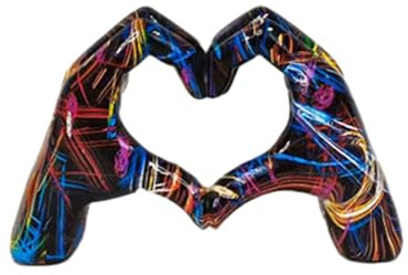 Handherz-Skulptur, Liebes-Finger-Tisch-Graffiti- , Handherz, Pop-Art-Figur, Liebesgeste-Ornament, Herz-Geste, Pop-Art-Figuren für Hochzeit, Tischregal, Dekoration, Heimdekoration