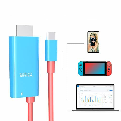 CORN Cavo da USB-C a HDMI per Nintendo Switch NS/OLED, sostituisce la docking station Switch con porta PD da 100 W per laptop/tablet/cellulare/SteamDeck, 4K a 30 Hz