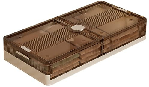 Topyond Contenitori portaoggetti sotto il letto Contenitori pieghevoli Organizzatore in plastica con ruote per camera da letto dormitorio, contenitore sotto il letto, cassetto (Corto)