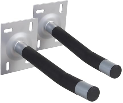 Maclean MC-438 Universal Wandhalterung für Werkzeuge, Reifen, Räder, Leiter, Fahrrad | Stahl max. Belastung 100kg (pro Halterung), Gummierte Oberfläche (2-er Set)